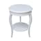 International Concepts Round Cambria  End Table, 18 W, 18 L, 24 in H, Wood, White OT08-18R-18 - alternate 1